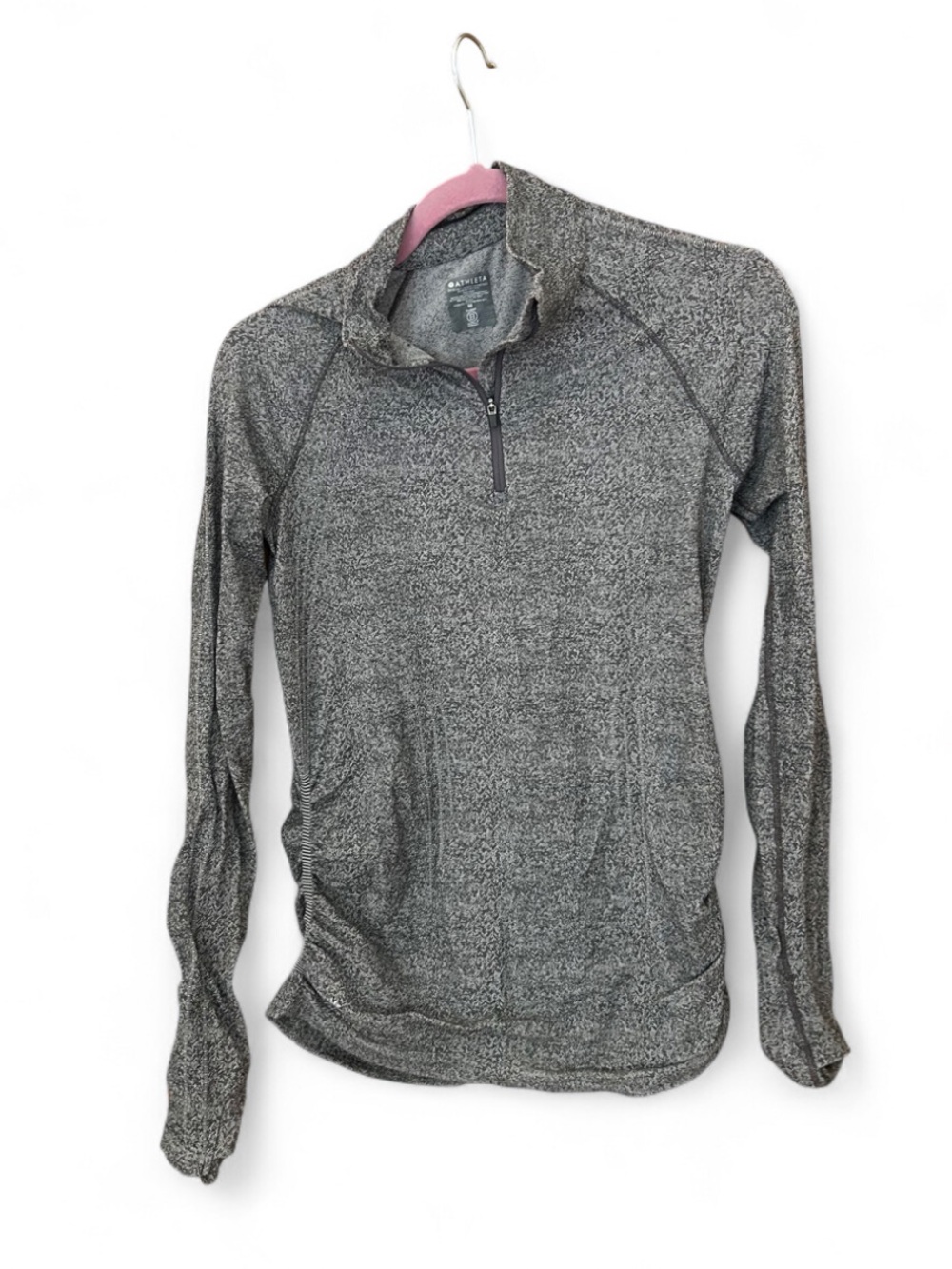 Athleta Gray Heathered Half-Zip Pullover Medium